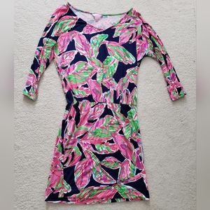 Lilly Pulitzer Cara in the Vias Floral Printed Dolman Sleeve Blouson Dress szXS